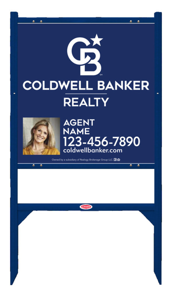 Angle Iron Frame and Agent Photo Sign Panel Unit, 24h x 24w, 3MM Aluminum Composite