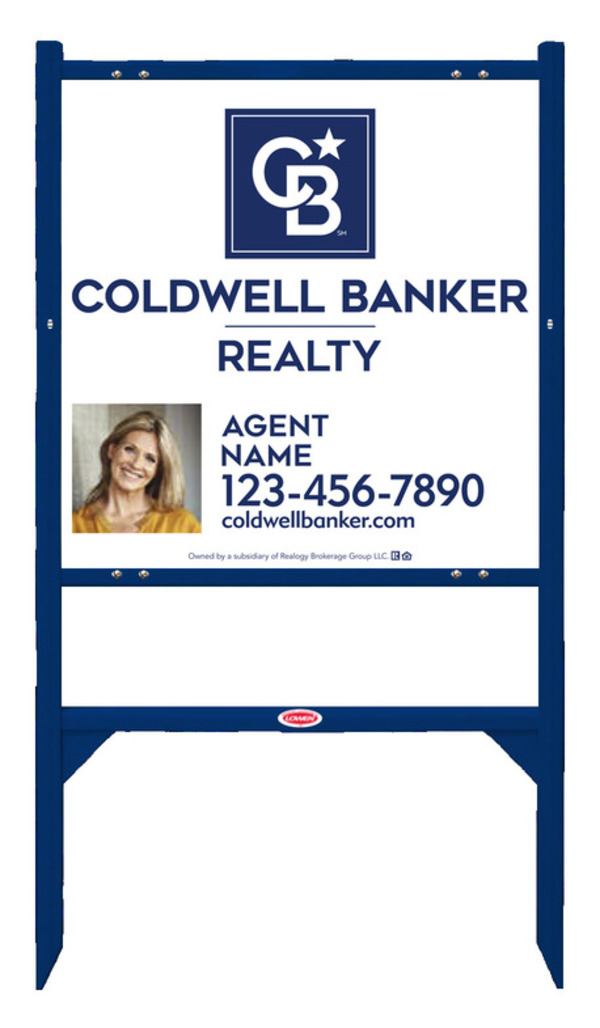 Angle Iron Frame and Agent Photo Sign Panel Unit, 24h x 24w, Steel
