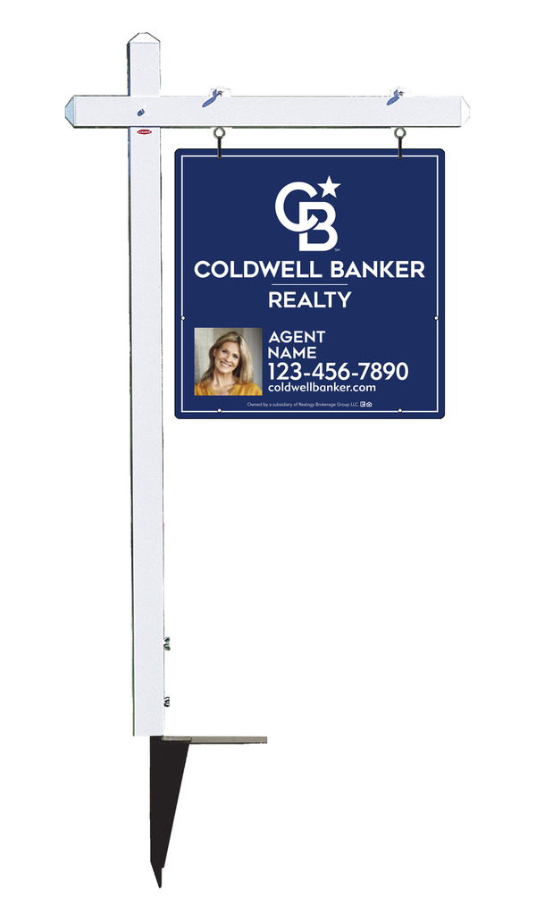 Sign Post and Agent Photo Sign Panel Unit, 24h x 24w, 3MM Aluminum Composite