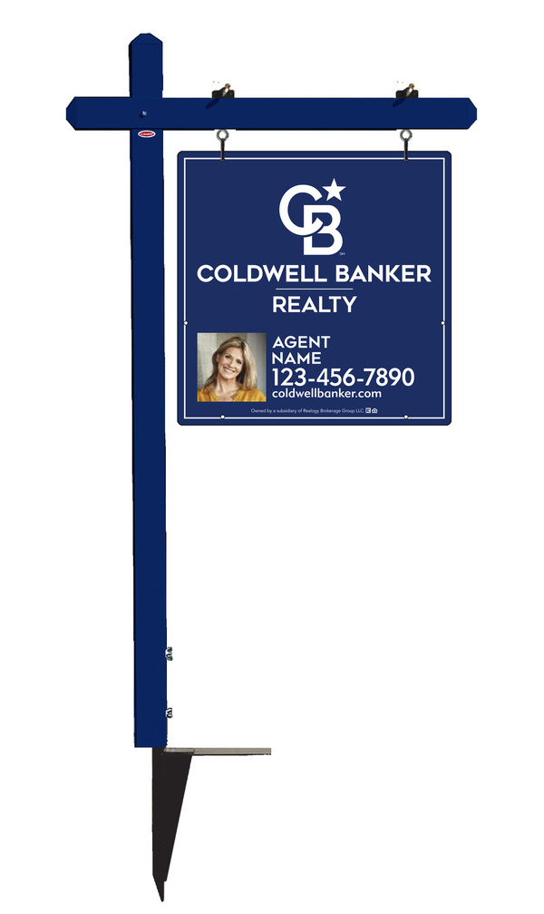 Sign Post and Agent Photo Sign Panel Unit, 24h x 24w, 3MM Aluminum