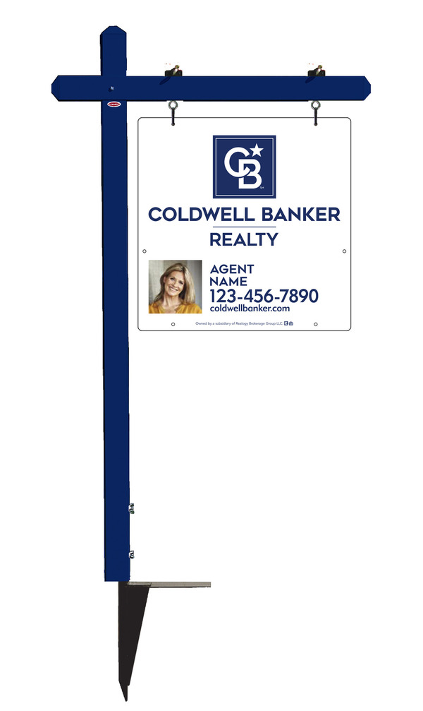 Sign Post and Agent Photo Sign Panel Unit, 24h x 24w, 3MM Aluminum Composite