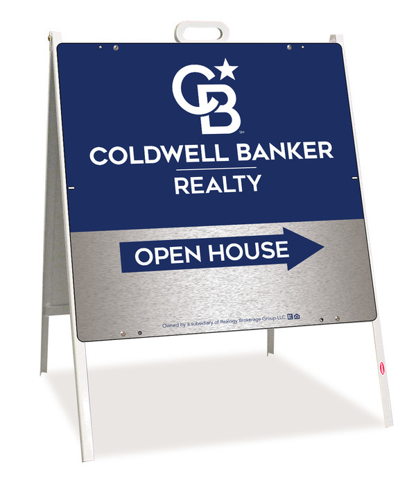 A-Frame and Office Open House Sign Panel Unit, 24h x 24w, Brushed Aluminum Composite