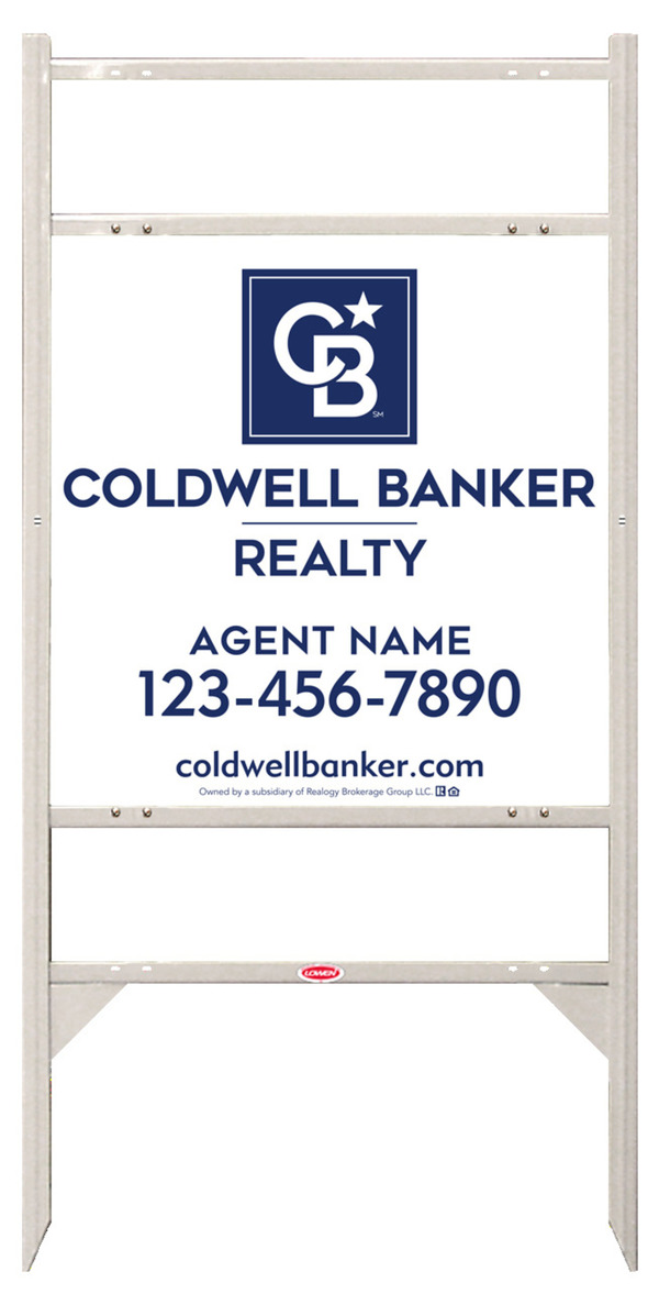 Angle Iron Frame w 2 Rider Inserts and Agent Sign Panel Unit, 24h x 24w, 3MM Aluminum Composite