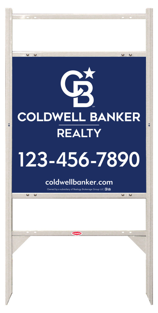 Angle Iron Frame w 2 Rider Inserts and Office Sign Panel Unit, 24h x 24w, 3MM Aluminum Composite