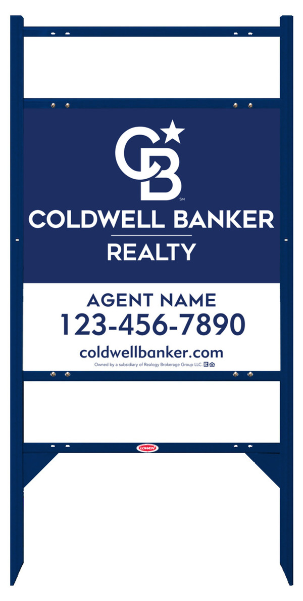 Angle Iron Frame w 2 Rider Inserts and Agent Sign Panel Unit, 24h x 24w, 3MM Aluminum Composite
