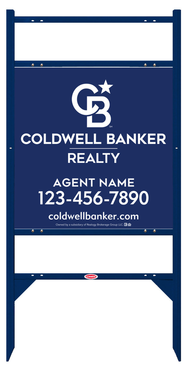 Angle Iron Frame w 2 Rider Inserts and Agent Sign Panel Unit, 24h x 24w, 3MM Aluminum Composite