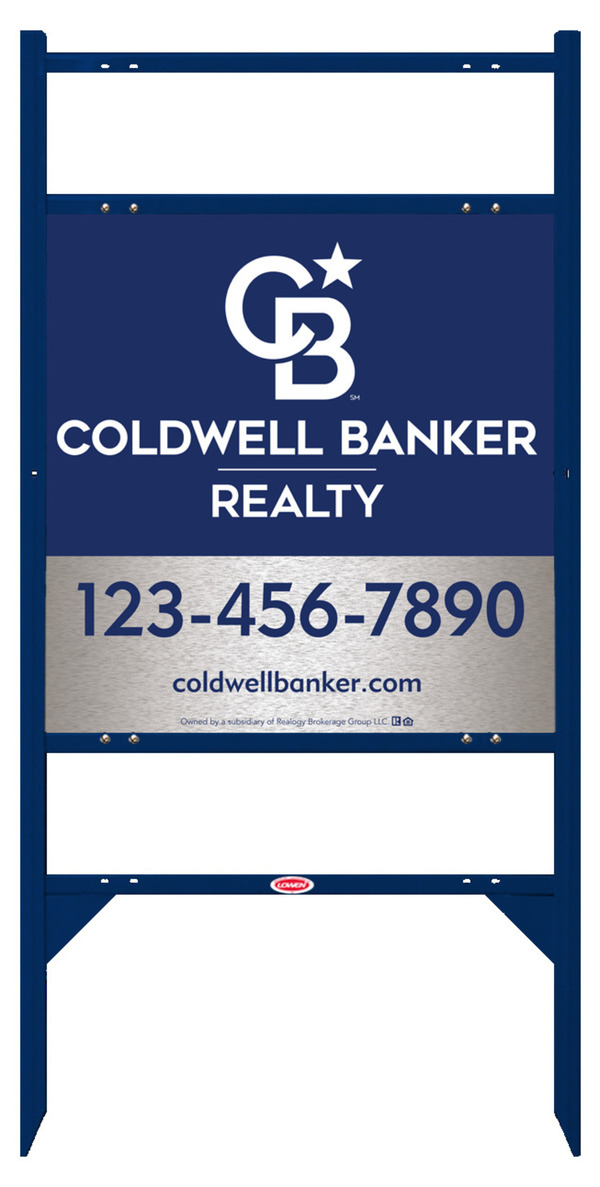 Angle Iron Frame w 2 Rider Inserts and Office Sign Panel Unit, 24h x 24w, Brushed Aluminum Composite