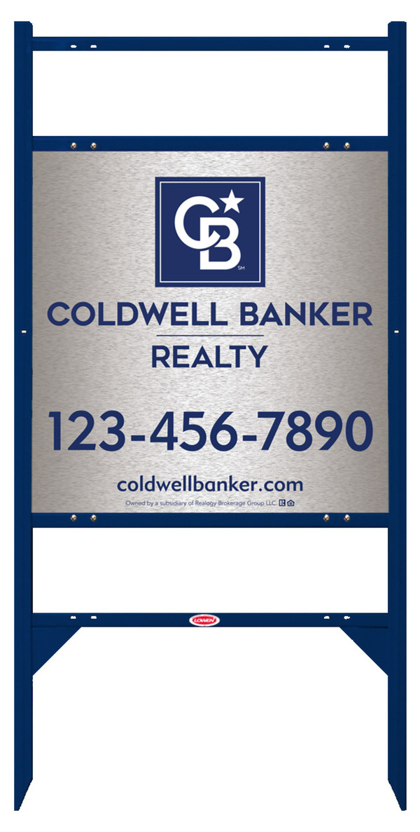 Angle Iron Frame w 2 Rider Inserts and Office Sign Panel Unit, 24h x 24w, Brushed Aluminum Composite