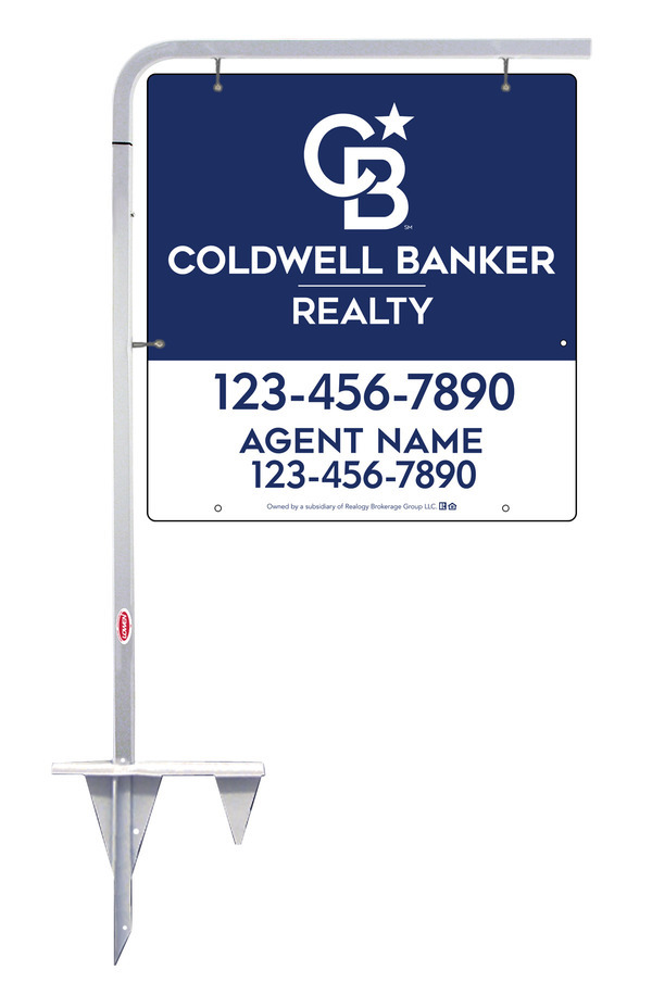 Tubular Stake and Agent Sign Panel Unit, 25h x 24w, Poly
