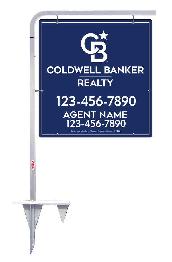 Tubular Stake and Agent Sign Panel Unit, 25h x 24w, Poly