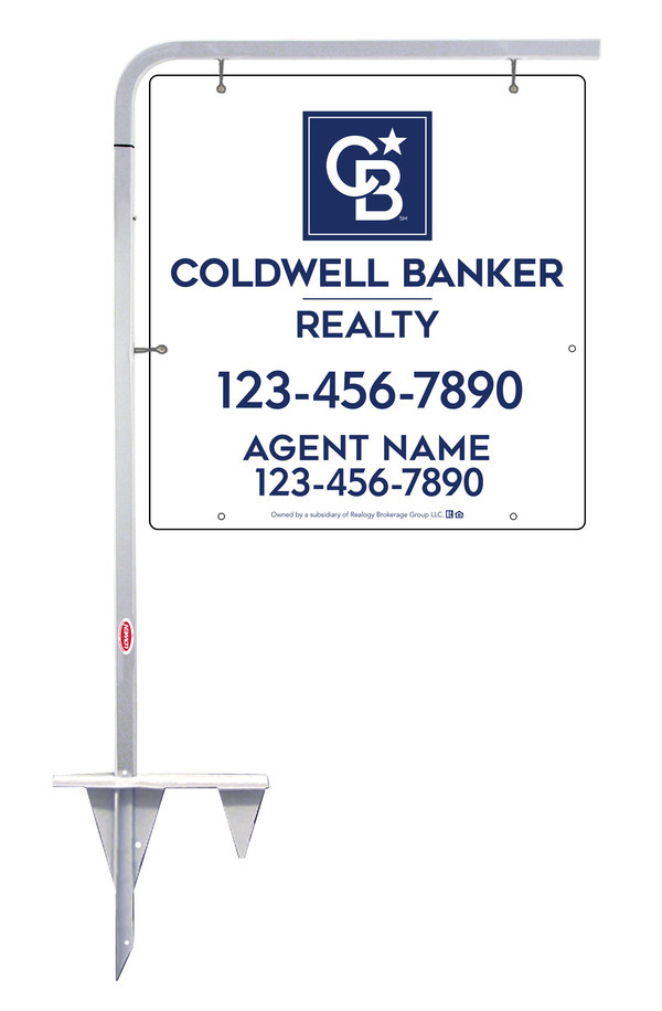 Tubular Stake and Agent Sign Panel Unit, 25h x 24w, Poly