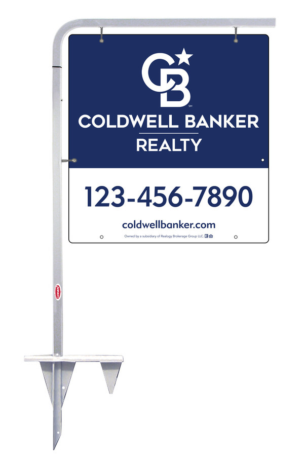 Tubular Stake and Office Sign Panel Unit, 25h x 24w, Poly