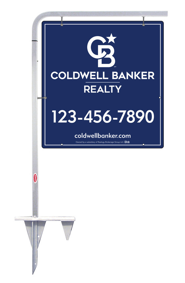 Tubular Stake and Office Sign Panel Unit, 25h x 24w, Poly