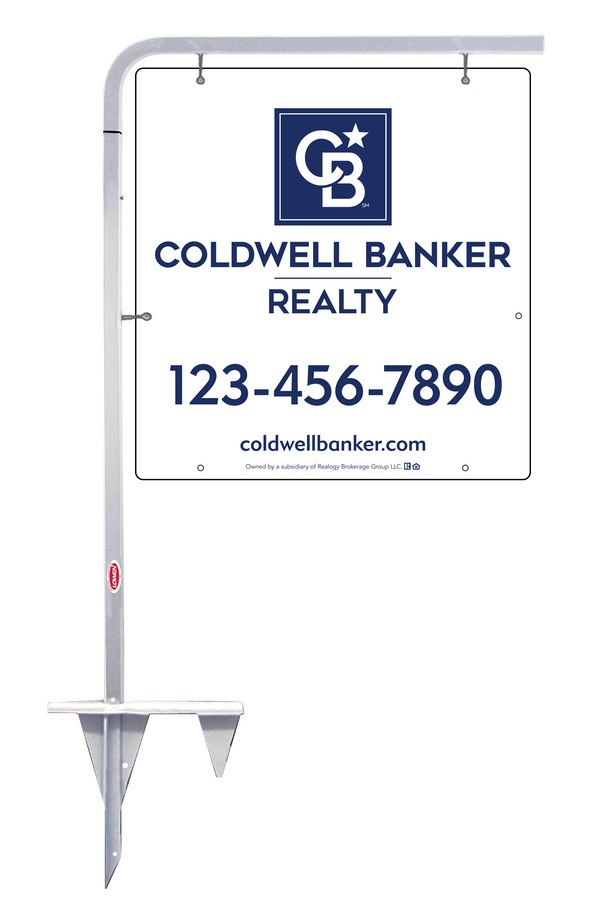 Tubular Stake and Office Sign Panel Unit, 25h x 24w, Poly