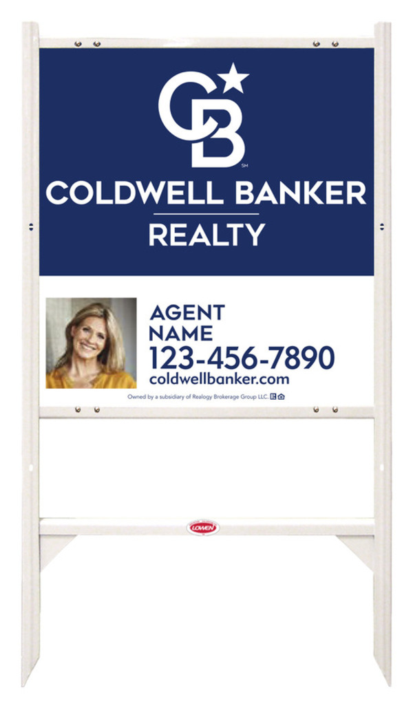 Angle Iron Frame and Agent Photo Sign Panel Unit, 25h x 24w, Poly