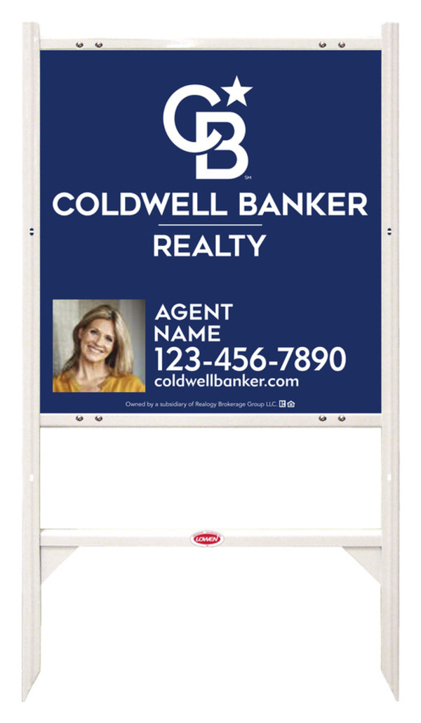 Angle Iron Frame and Agent Photo Sign Panel Unit, 25h x 24w, Poly