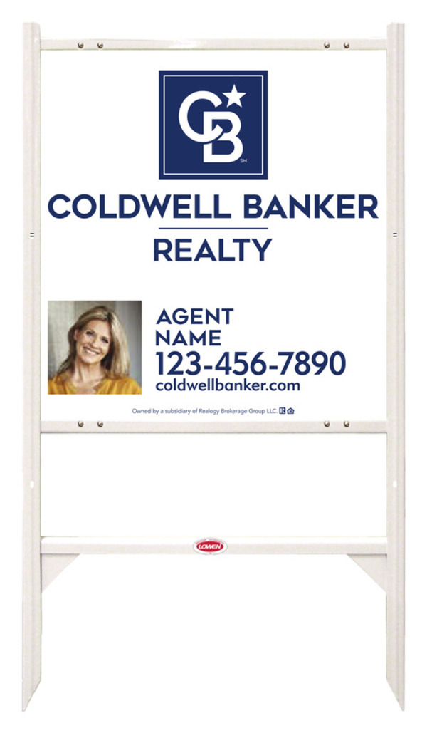 Angle Iron Frame and Agent Photo Sign Panel Unit, 25h x 24w, Poly