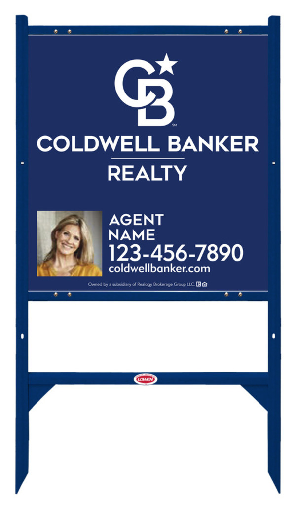 Angle Iron Frame and Agent Photo Sign Panel Unit, 25h x 24w, Poly