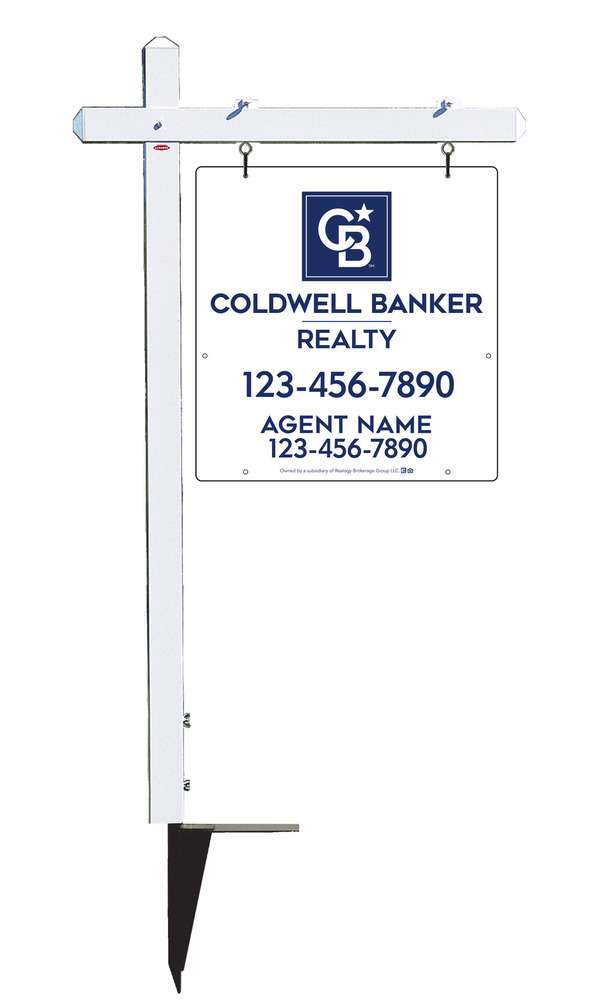 Sign Post and Agent Sign Panel Unit, 25h x 24w, Poly