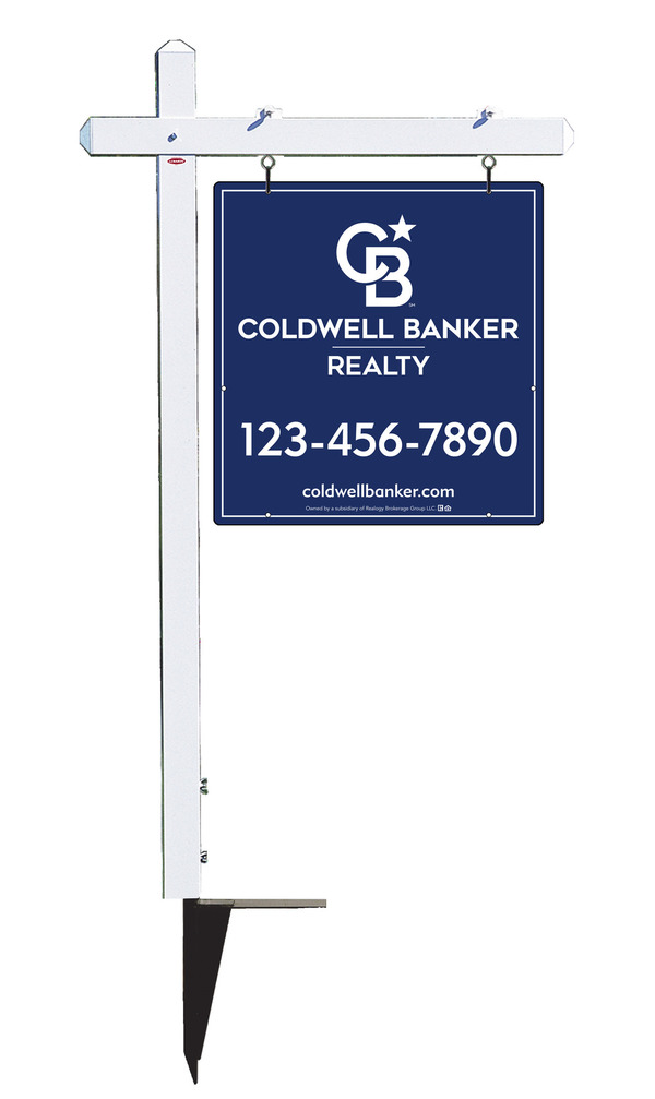 Sign Post and Office Sign Panel Unit, 25h x 24w, Poly