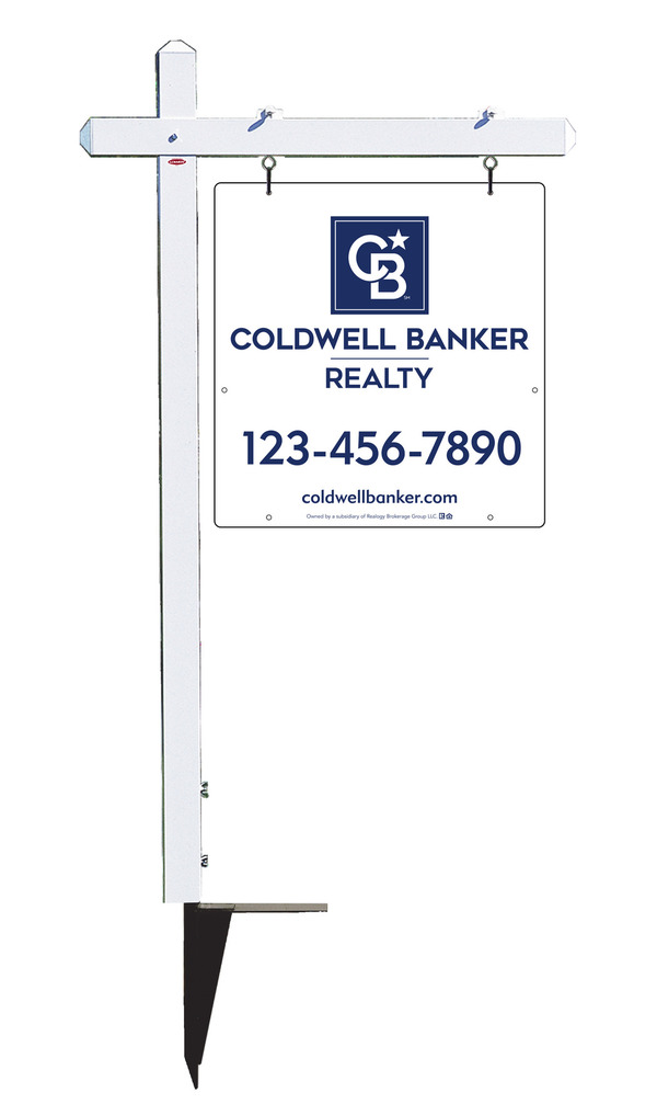 Sign Post and Office Sign Panel Unit, 25h x 24w, Poly