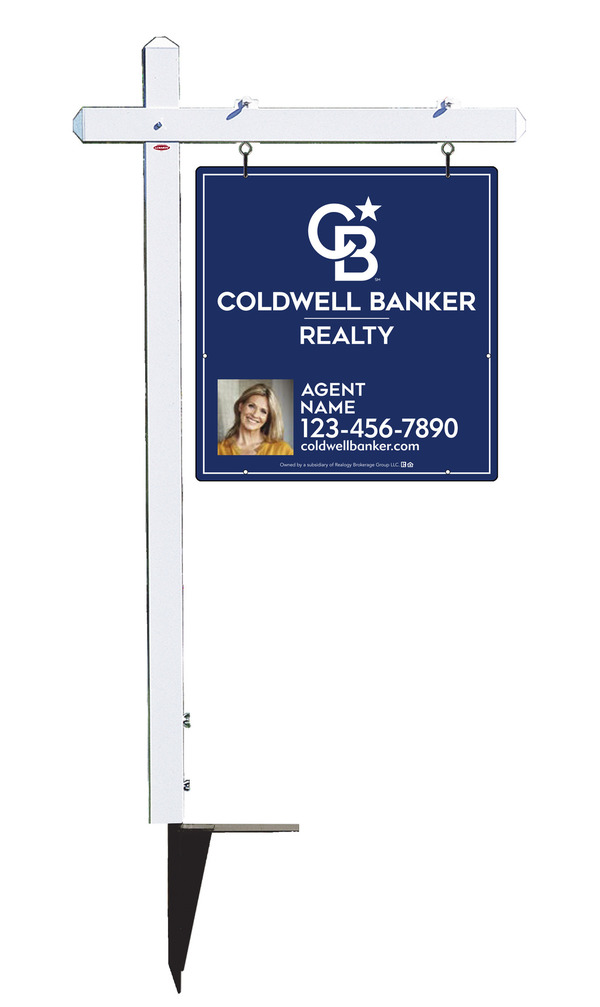 Sign Post and Agent Photo Sign Panel Unit, 25h x 24w, Poly