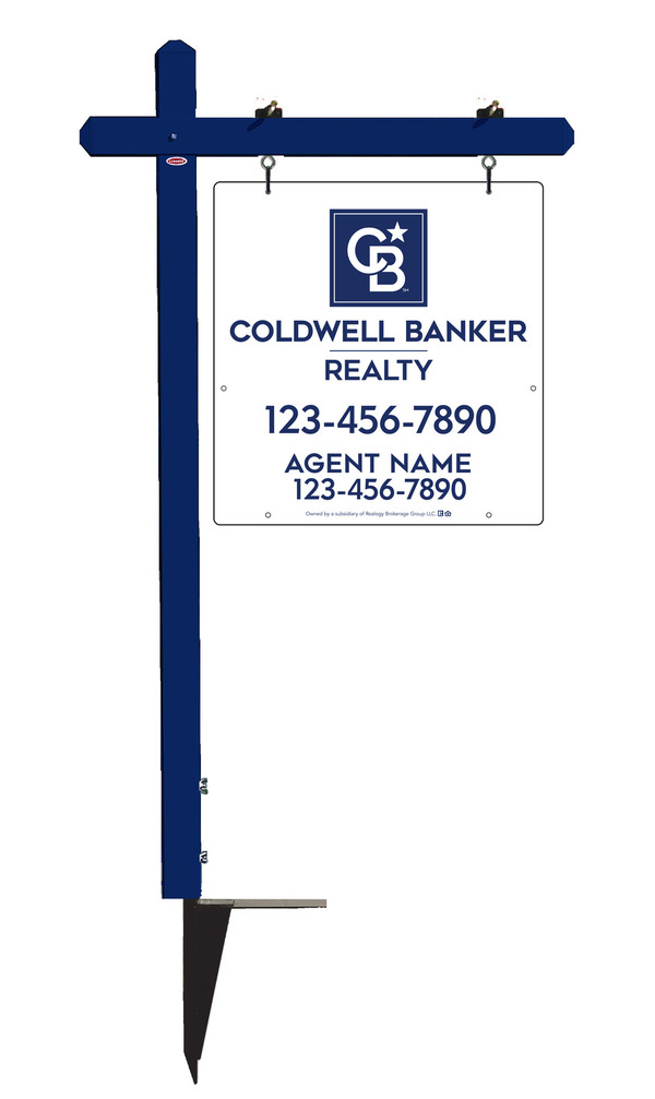 Sign Post and Agent Sign Panel Unit, 25h x 24w, Poly
