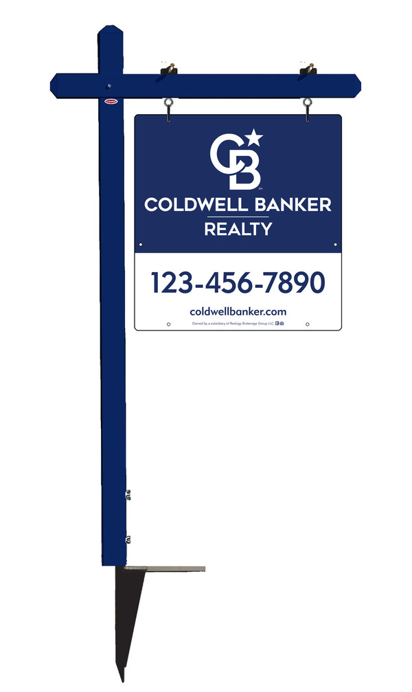 Sign Post and Office Sign Panel Unit, 25h x 24w, Poly