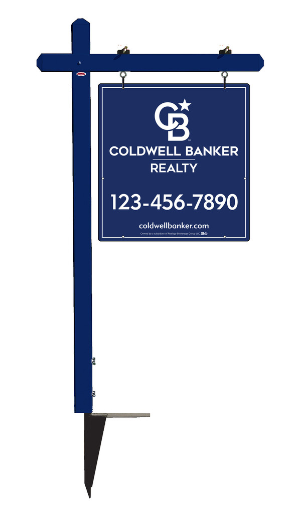 Sign Post and Office Sign Panel Unit, 25h x 24w, Poly