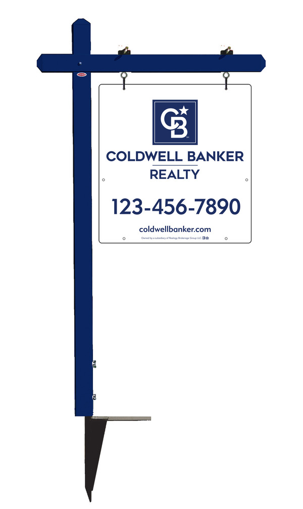 Sign Post and Office Sign Panel Unit, 25h x 24w, Poly