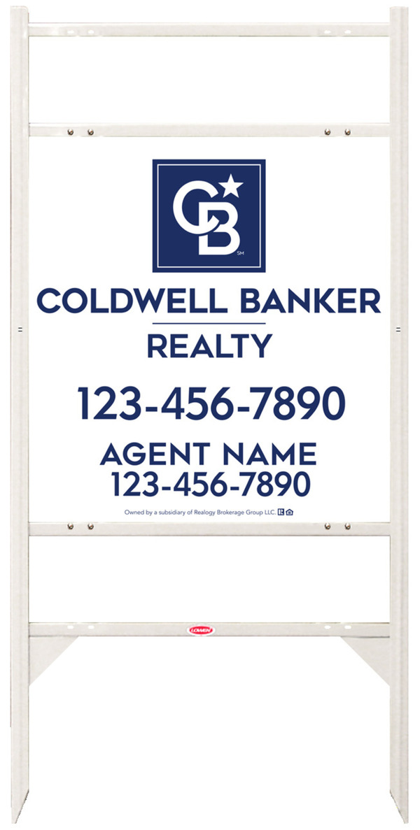 Angle Iron Frame w 2 Rider Inserts and Agent Sign Panel Unit, 25h x 24w, .090 Poly