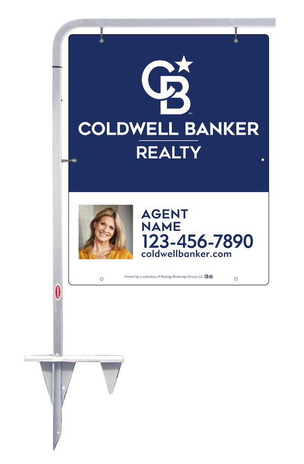 Tubular Stake and Agent Photo Sign Panel Unit, 30h x 24w, 3MM Aluminum Composite