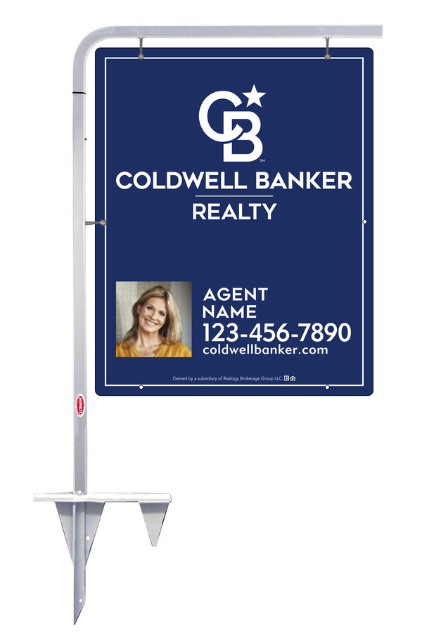 Tubular Stake and Agent Photo Sign Panel Unit, 30h x 24w, 3MM Aluminum Composite