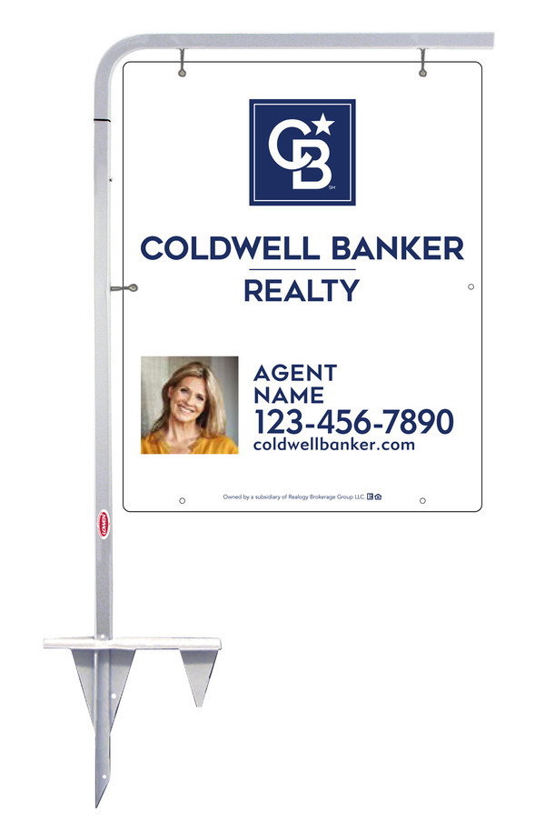 Tubular Stake and Agent Photo Sign Panel Unit, 30h x 24w, 3MM Aluminum Composite