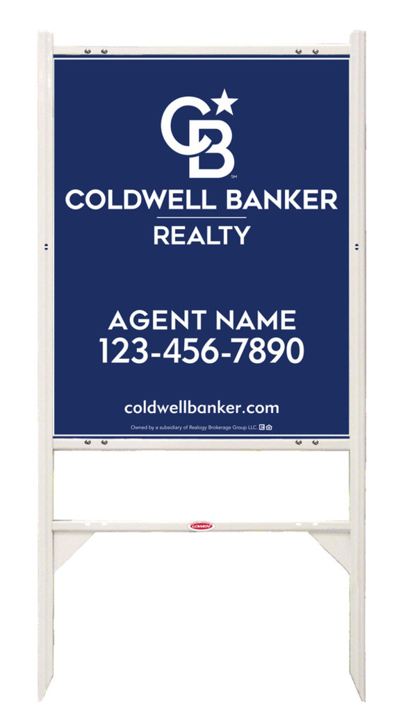 Angle Iron Frame and Agent Sign Panel Unit, 30h x 24w, Steel