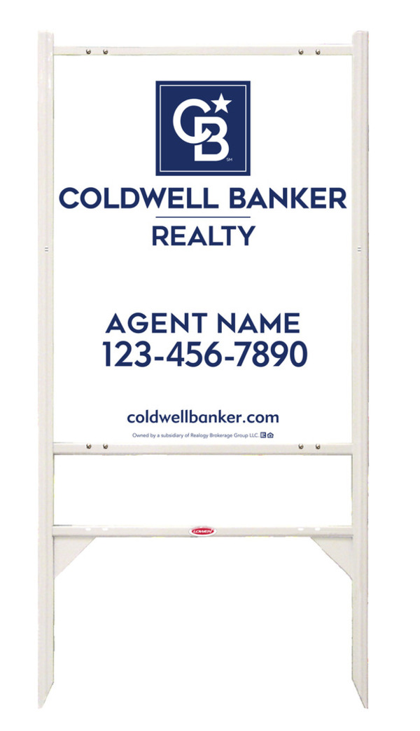 Angle Iron Frame and Agent Sign Panel Unit, 30h x 24w, 3MM Aluminum Composite