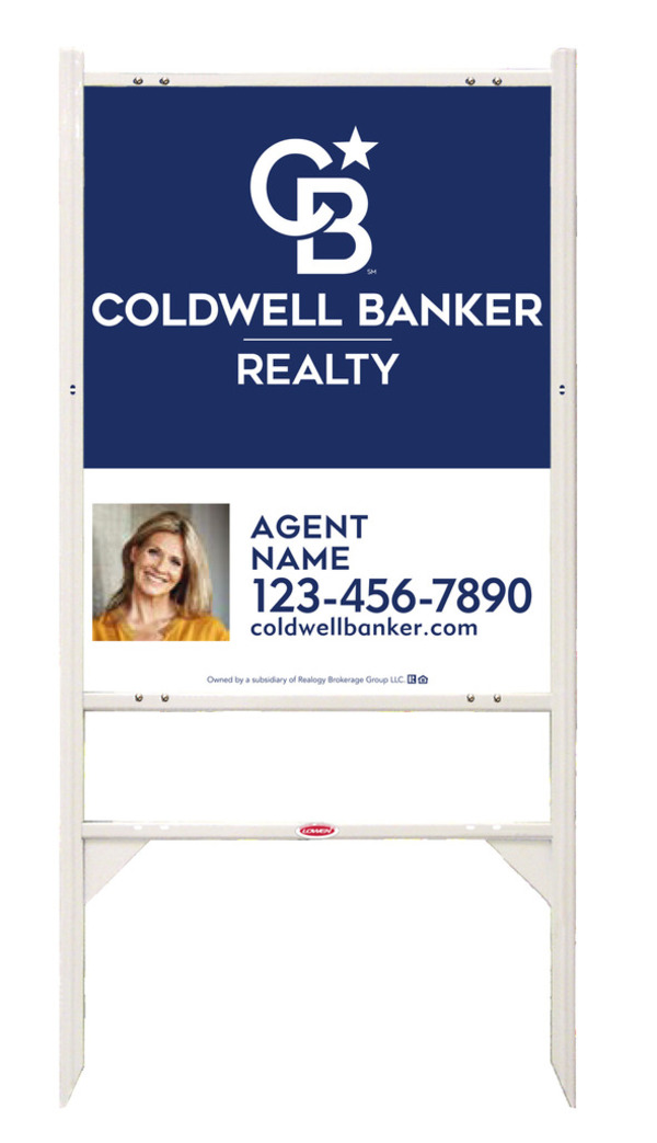 Angle Iron Frame and Agent Photo Sign Panel Unit, 30h x 24w, 3MM Aluminum Composite
