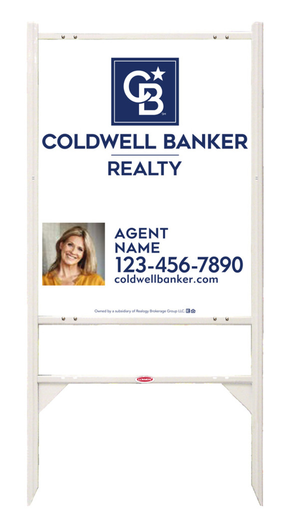 Angle Iron Frame and Agent Photo Sign Panel Unit, 30h x 24w, 3MM Aluminum Composite