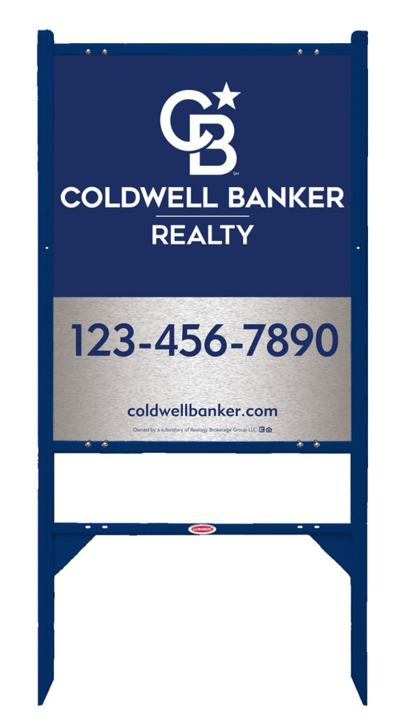 Angle Iron Frame and Office Sign Panel Unit, 30h x 24w, Brushed Aluminum Composite