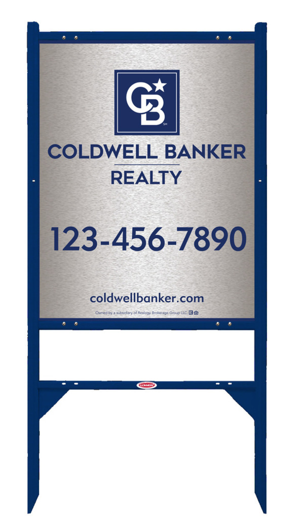 Angle Iron Frame and Office Sign Panel Unit, 30h x 24w, Brushed Aluminum Composite