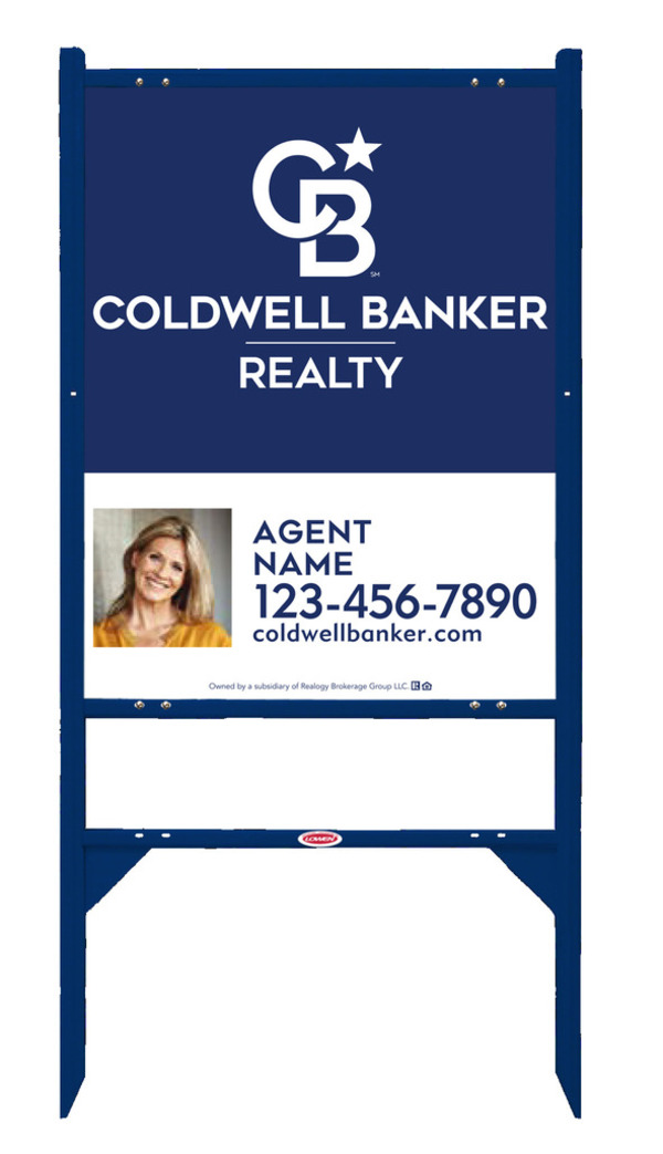 Angle Iron Frame and Agent Photo Sign Panel Unit, 30h x 24w, 3MM Aluminum Composite
