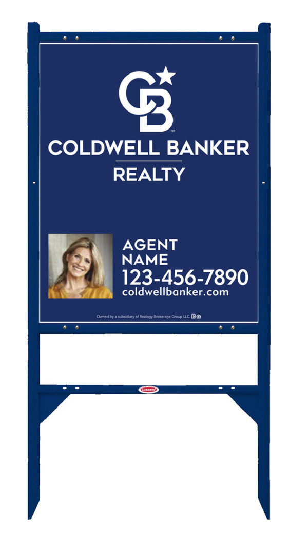 Angle Iron Frame and Agent Photo Sign Panel Unit, 30h x 24w, 3MM Aluminum Composite