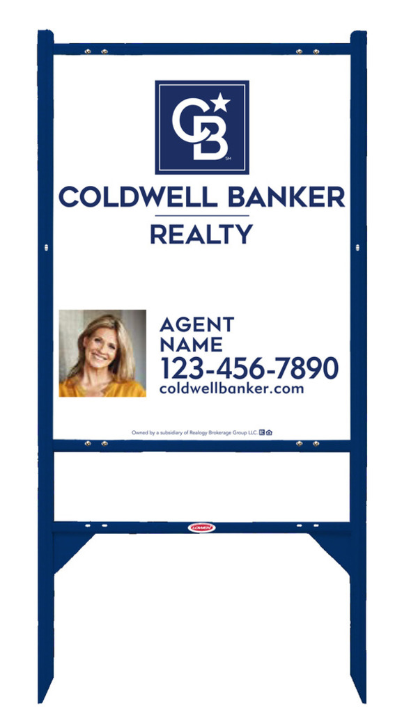 Angle Iron Frame and Agent Photo Sign Panel Unit, 30h x 24w, 3MM Aluminum Composite