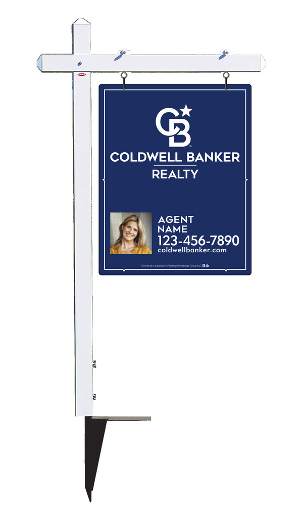 Sign Post and Agent Photo Sign Panel Unit, 30h x 24w, 3MM Aluminum Composite
