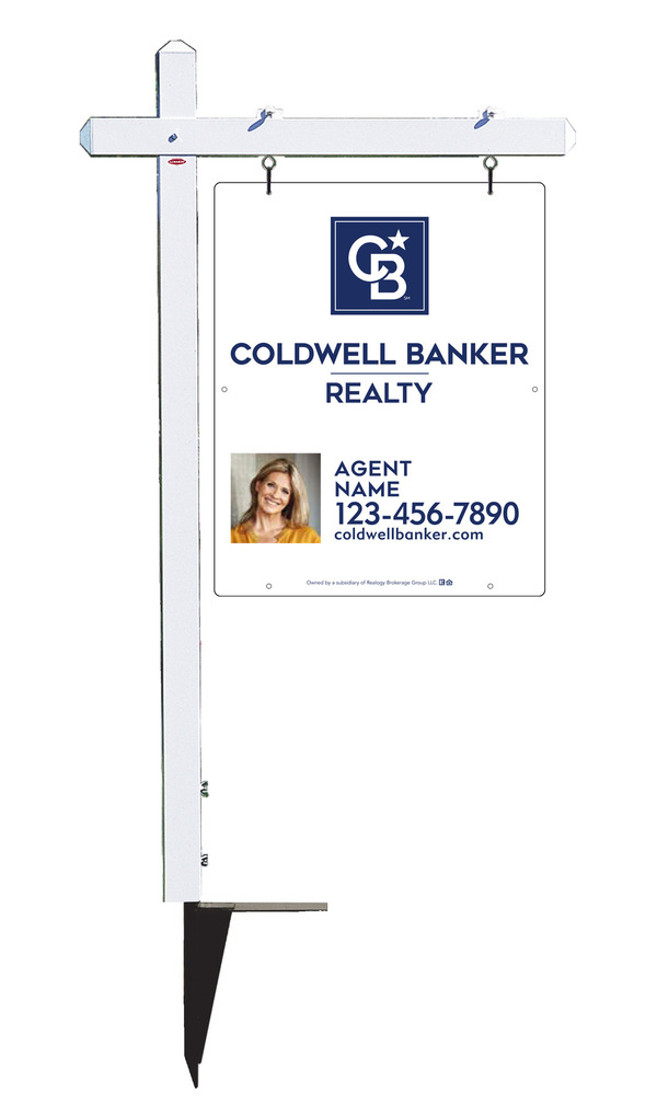 Sign Post and Agent Photo Sign Panel Unit, 30h x 24w, 3MM Aluminum Composite