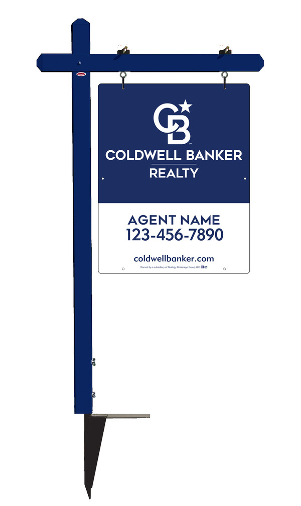 Sign Post and Agent Sign Panel Unit, 30h x 24w, 3MM Aluminum Composite