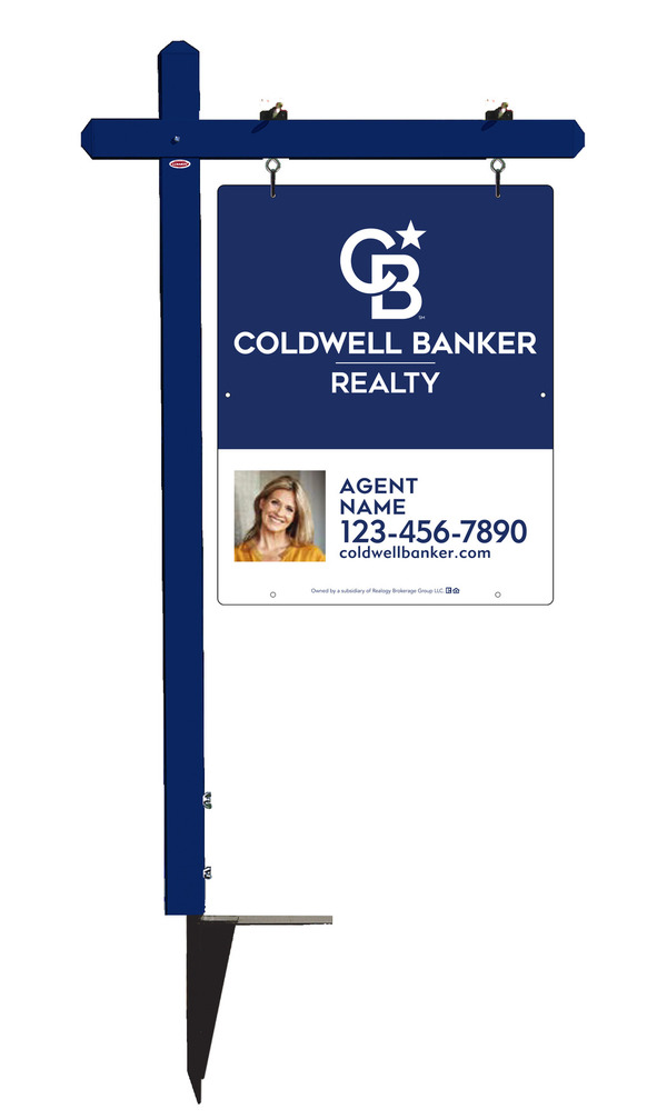 Sign Post and Agent Photo Sign Panel Unit, 30h x 24w, 3MM Aluminum Composite
