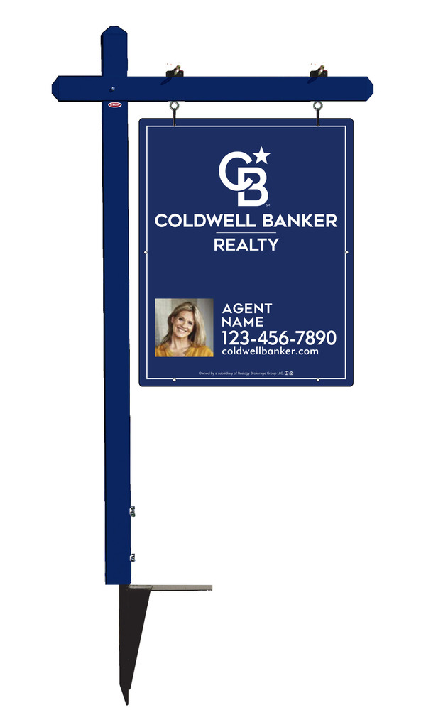 Sign Post and Agent Photo Sign Panel Unit, 30h x 24w, 3MM Aluminum Composite