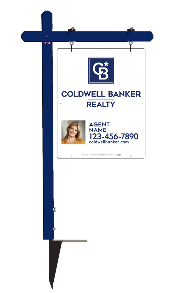 Sign Post and Agent Photo Sign Panel Unit, 30h x 24w, 3MM Aluminum Composite