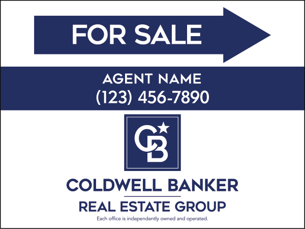 Directional Agent For Sale Sign Panel, 18h x 24w, 4mm Corrugated